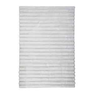 Tapis de couloir à relief lignes extra-doux blanc 80x160