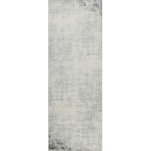 Tapis de Couloir Abstrait Moderne Blanc/Gris 80x220