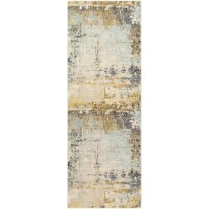 Tapis de Couloir Abstrait Moderne Multicolore/Jaune 80x220