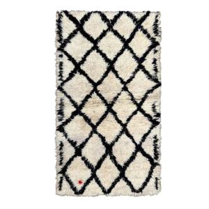 Tapis de couloir berbere marocain pure laine beige 90 x 173…