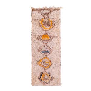 Tapis de couloir berbere marocain pure laine jaune 78 x 200…