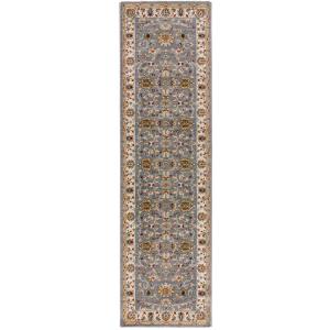 Tapis de couloir de style classique, argent, 67x250 cm
