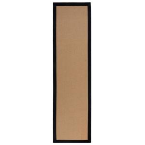 Tapis de couloir en jute à bordures, marron et noir 60x800c…
