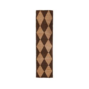 Tapis de couloir en jute marron et marron foncé 80x230cm