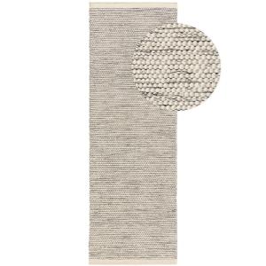 Tapis de couloir en laine beige/noir 70x200