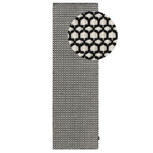 Tapis de couloir en laine beige/noir 80x250