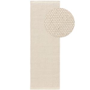 Tapis de couloir en laine blanc 80x250