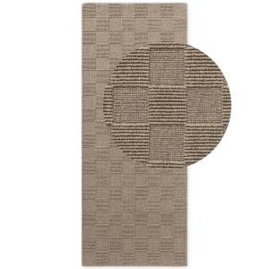 Tapis de couloir en Laine fait main beige 80x200cm