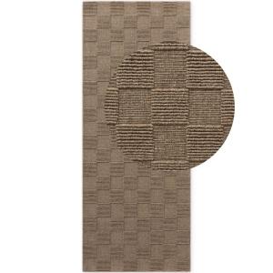 Tapis de couloir en Laine fait main marron 80x200cm