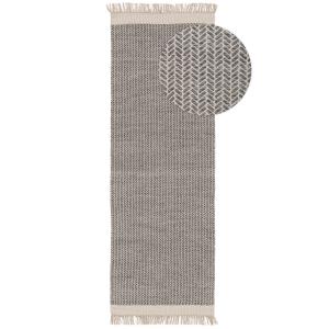 Tapis de couloir en laine gris 70x200