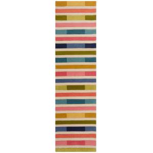 Tapis de couloir en laine multicolore 60x230 cm