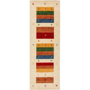 Tapis de couloir en laine multicouleur/beige 80x250