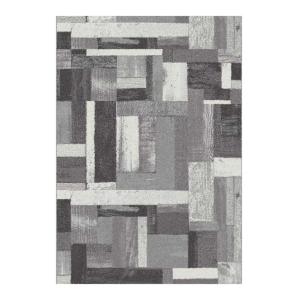 Tapis de couloir géométrique gris 67x250 cm
