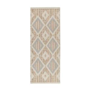Tapis de couloir géométrique multicolore / beige 80x200 cm