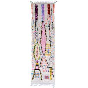 Tapis de couloir marocain en laine multicolore 80 x 350