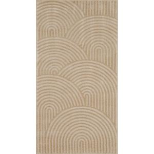 Tapis de couloir motif arc en relief beige - 80x150