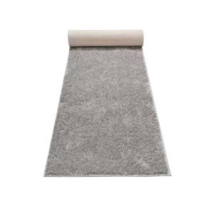 Tapis de couloir poils longs doux brillant gris clair 80x230