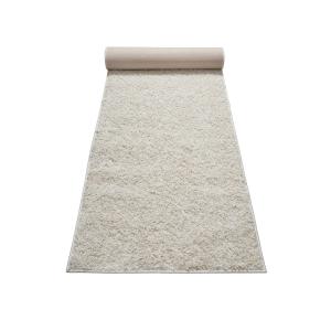 Tapis de couloir poils longs effet bouclette crème 80x300