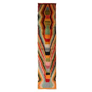 Tapis de couloir pure laine berbère orange 73 x 344