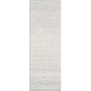 Tapis de Couloir Scandinave Bohème Gris/Blanc 80x230