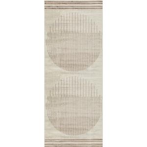 Tapis de Couloir Scandinave Moderne Brun/Ivoire 80x220