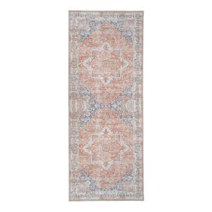 Tapis de couloir style bohème 200x80cm orange