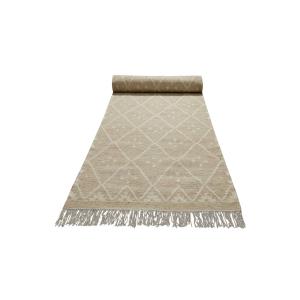 Tapis de couloir tissé main tons de beige avec léger motif…