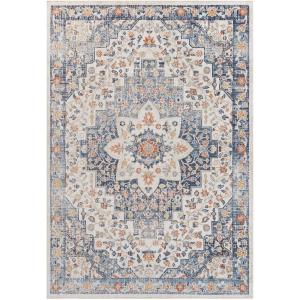 Tapis de Couloir Vintage Oriental Bleu Foncé/Beige 80x220
