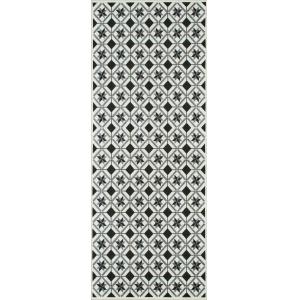 Tapis de cuisine carreaux de ciment noir 70x180