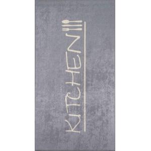 Tapis de cuisine gris motif kitchen 50x80