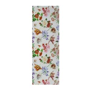 Tapis de cuisine lavable fleurs blanc/multicolore 48x200 cm