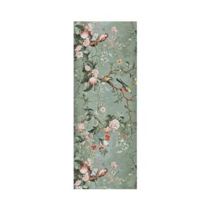Tapis de cuisine lavable fleurs vert 52x100 cm