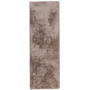 Tapis de fausse fourrure taupe 80x240