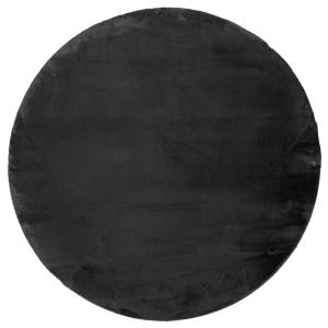 Tapis de Fourrure Rond Velours Graphite 120x120cm