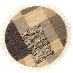 Tapis de laine et de coton en jute 180 cm diametre