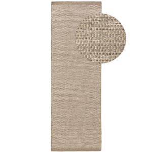 Tapis de laine taupe 80x250