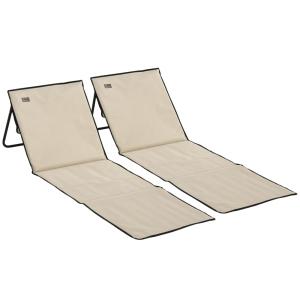 Tapis de plage rembourré dossier inclinable acier oxford be…