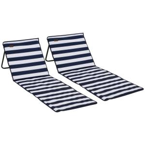 Tapis de plage rembourré dossier inclinable polyester blanc…