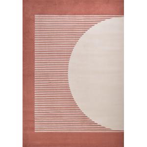 Tapis de salon à poils ras motif arc - Brun - 80x150 cm