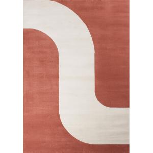 Tapis de salon à poils ras motif vague - Brun - 120x170 cm