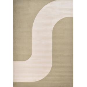 Tapis de salon à poils ras motif vague - Vert - 120x170 cm