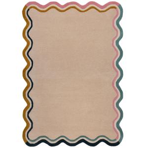 Tapis de salon design en laine beige 160x230 cm