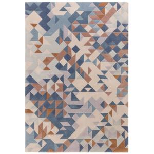 Tapis de salon en laine bleu 200x290 cm