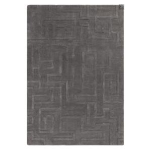 Tapis de salon en laine gris anthracite 120x170 cm