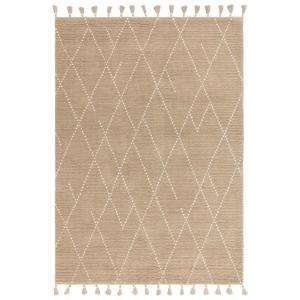 Tapis de salon en laine marron clair 120x170 cm