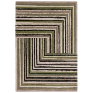 Tapis de salon en laine vert 120x170 cm