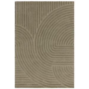 Tapis de salon en laine vert kaki 120x170 cm