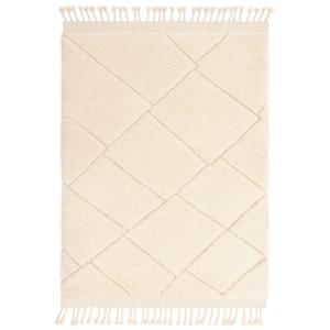 Tapis de salon en microfibre blanc cassé 120x170 cm