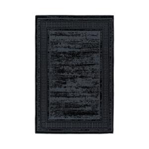 Tapis de salon en polyester noir 160x230 cm