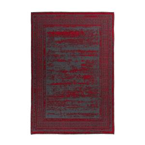 Tapis de salon en polyester rouge 120x170 cm